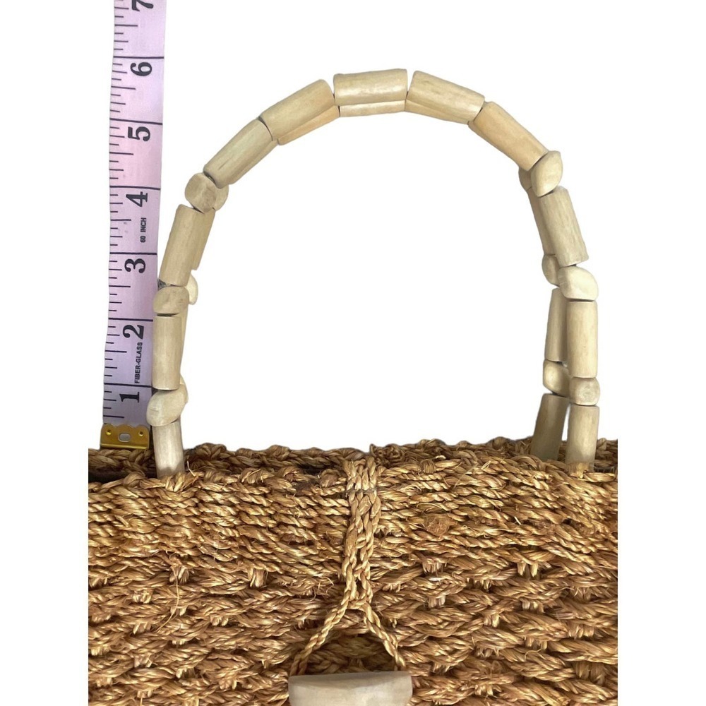 Boho Woven Straw Purse Beach Vacation Tan Bag Resort Tropical - Picture 11 of 12